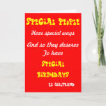 Special people-Ex girlfriend birthday cards<br><div class="desc">birthday greeting cards with dedication to a special ex girlfriend</div>