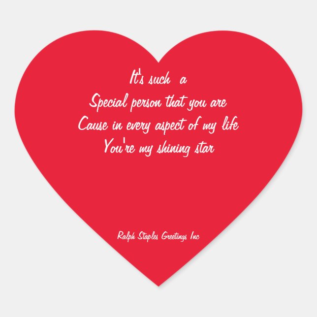 Special person heart sticker (Front)