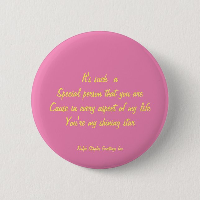 Special person pinback button (Front)
