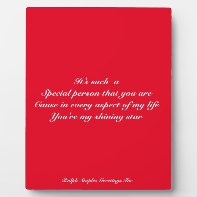 Special person plaque (Front)