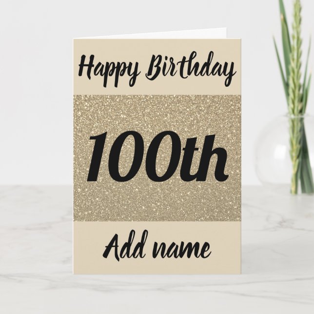Special personalised 100th birthday card (Front)