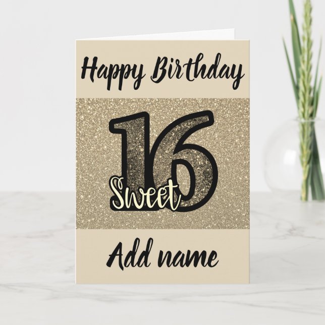 Special personalised 16th birthday card (Front)