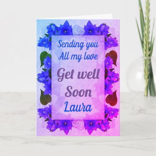 Special personalised get well soon card
