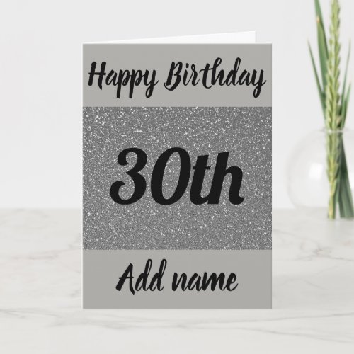 Special personalized 30th card