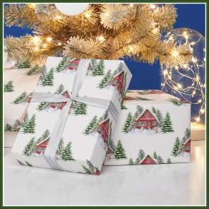 Special Personalized Country Christmas Scene Name Wrapping Paper