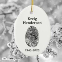 Special Personalized Fingerprint Memorial Ornament