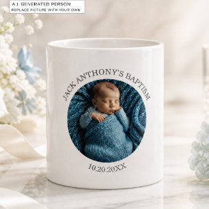 Special Photo Boy's Baptism Favor Coffee Mug