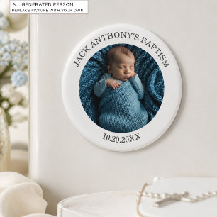 Special Photo Boy's Baptism Favor Magnet