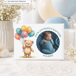 Special Photo Boy's Baptism Favor Magnet