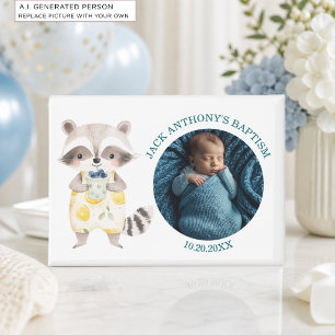 Special Photo Boy's Baptism Woodland Animals Favor Magnet