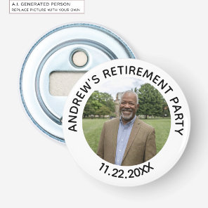 Special Photo Elegant Retirement Party Bottle Opener