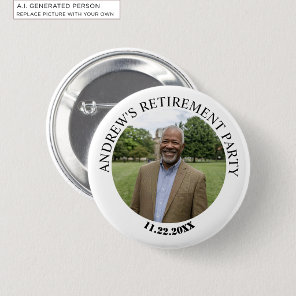 Special Photo Elegant Retirement Party Button