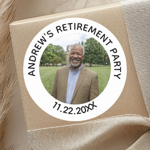 Special Photo Elegant Retirement Party Classic Round Sticker
