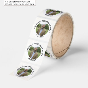 Special Photo Elegant Retirement Party Classic Round Sticker