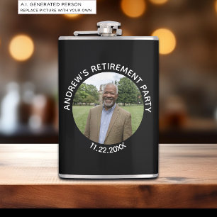 Special Photo Elegant Retirement Party Flask