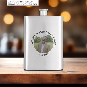 Special Photo Elegant Retirement Party Flask