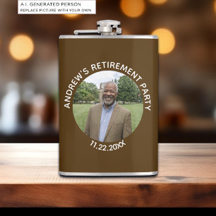 Special Photo Elegant Retirement Party Flask