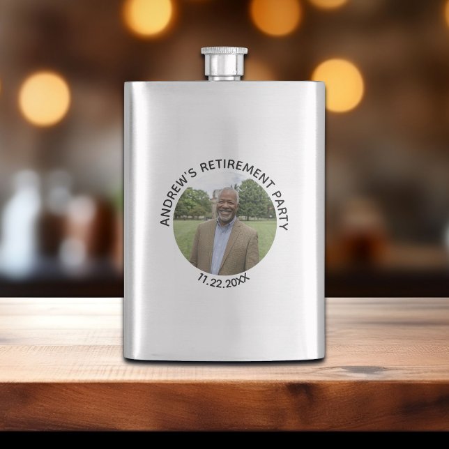 Special Photo Elegant Retirement Party Flask (Creator Uploaded)
