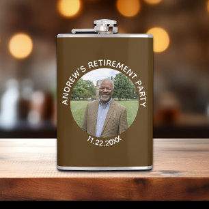 Special Photo Elegant Retirement Party Flask
