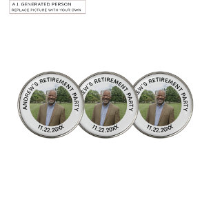 Special Photo Elegant Retirement Party Golf Ball Marker