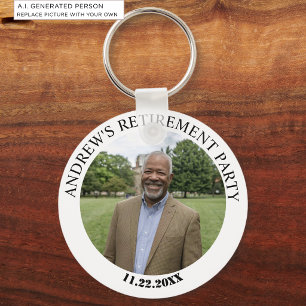 Special Photo Elegant Retirement Party Keychain
