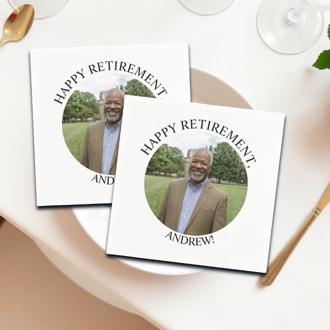 Special Photo Elegant Retirement Party Napkins (Creator Uploaded)