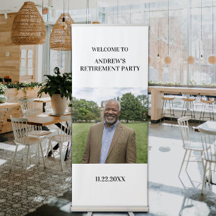 Special Photo Elegant Retirement Party Retractable Banner