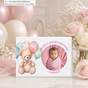 Special Photo Girl's Baptism Favor Magnet