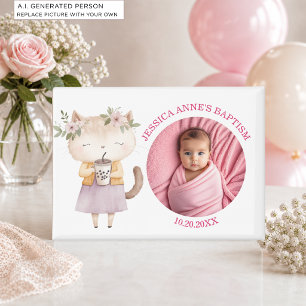 Special Photo Girl's Baptism Favor Magnet