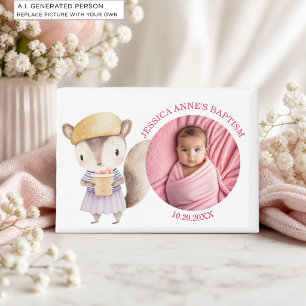 Special Photo Girl's Baptism Favor Magnet