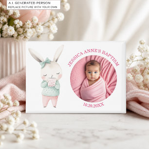 Special Photo Girl's Baptism Favor Magnet
