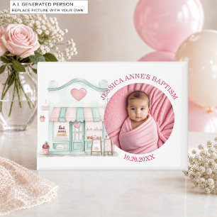 Special Photo Girl's Baptism Favor Magnet