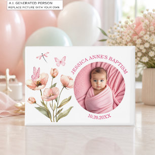 Special Photo Girl's Baptism Favor Magnet