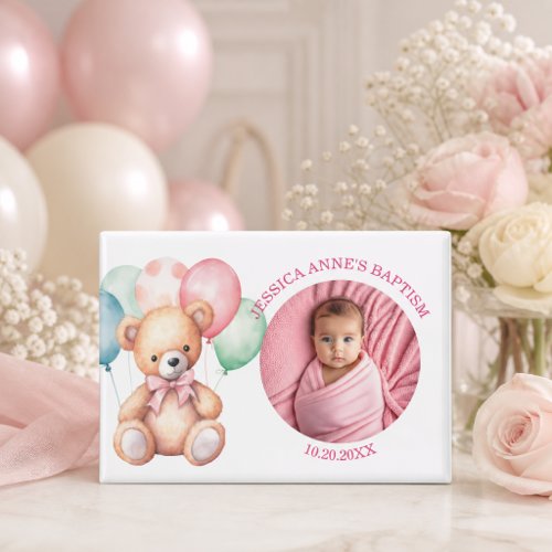 Special Photo Girl's Baptism Favor Magnet