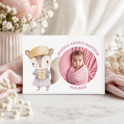 Special Photo Girl's Baptism Favor Magnet
