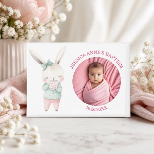 Special Photo Girl's Baptism Favor Magnet