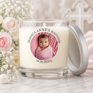 Special Photo Girl's Baptism Favor Scented Candle