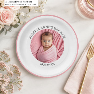 Special Photo Girl's Baptism Paper Plates