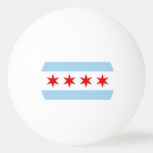 Special ping pong ball with Flag of Chicago City