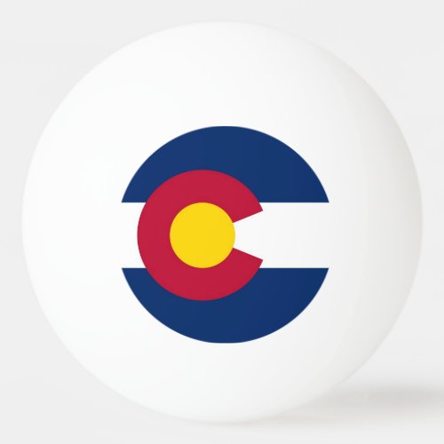 Special ping pong ball with Flag of Colorado State