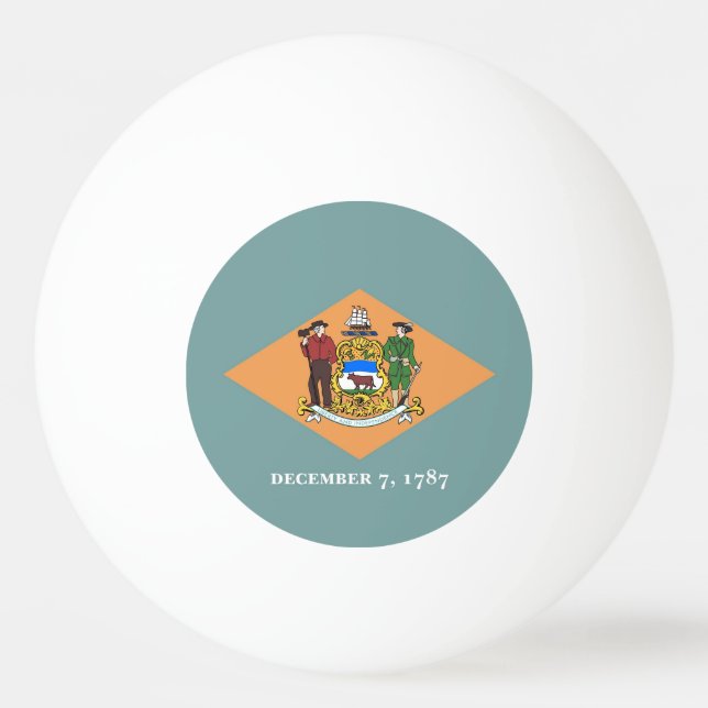 Special ping pong ball with Flag of Delaware (Back)