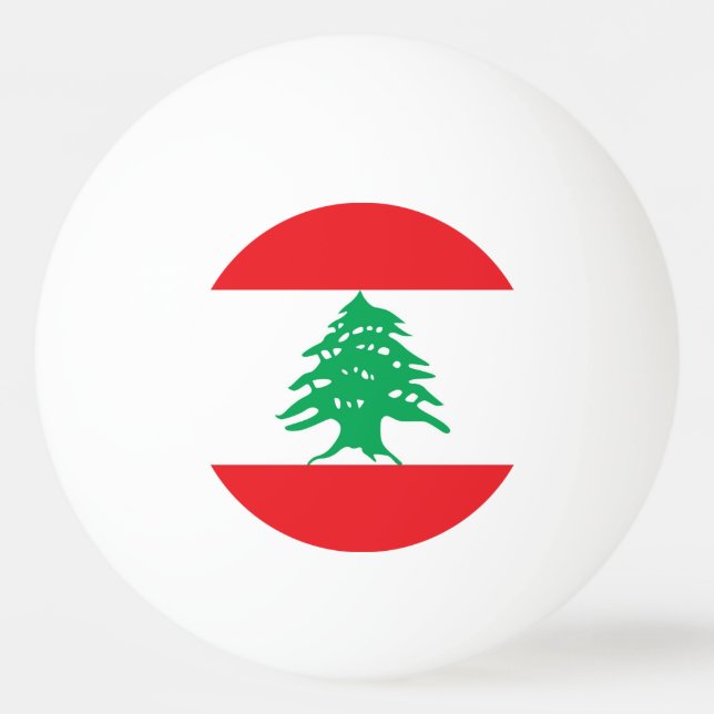 Special ping pong ball with Flag of Lebanon (Back)