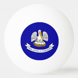 Special ping pong ball with Flag of Louisiana