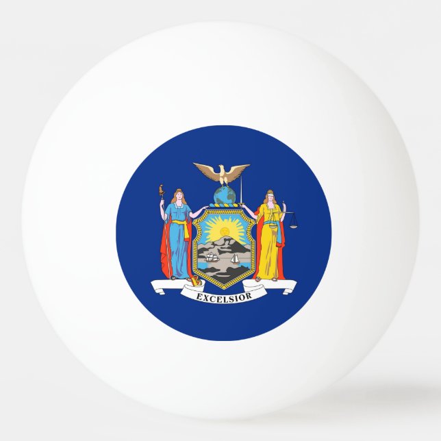 Special ping pong ball with Flag of New York State (Back)