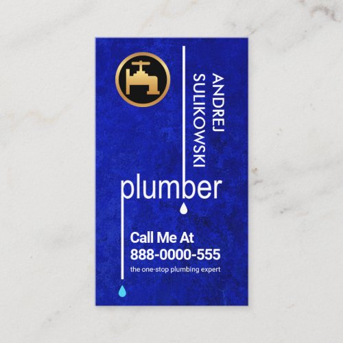 Special Plumbing Pipeline Blue Water Business Card