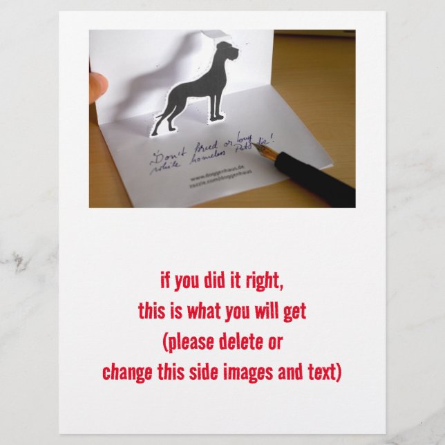 Special pop up Great Dane cards (Back)
