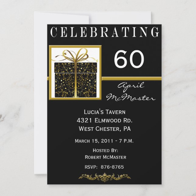 Special Present 60th Birthday Party Invitation (Front)