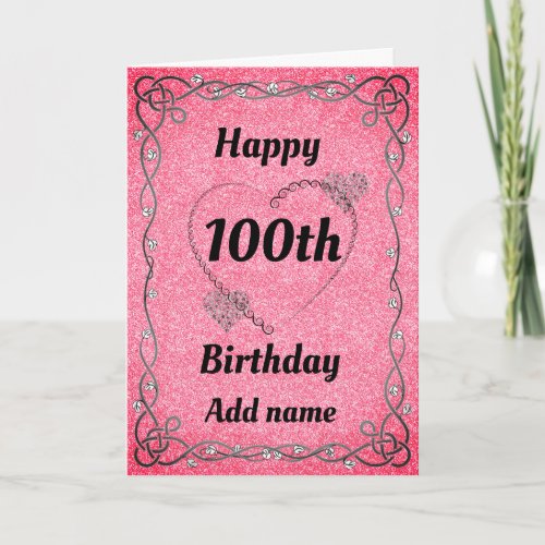Special pretty 100th birthday card
