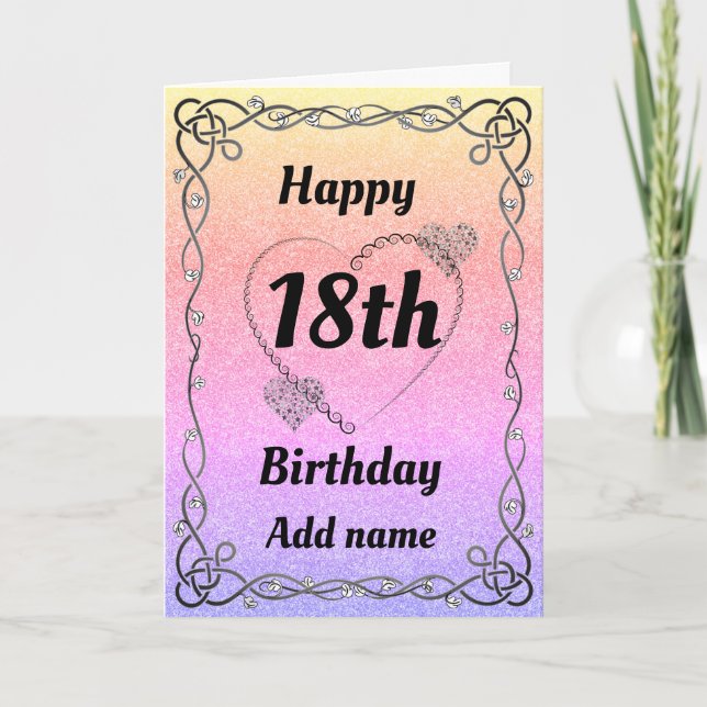 Special pretty 18th birthday card (Front)