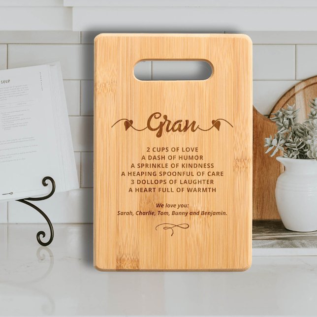 Special Recipe Grandma Mom Unique Mother's Gift Engraved Cutting Board (mother grandma cutting board mothers day gift personalized custom special recipe unique)